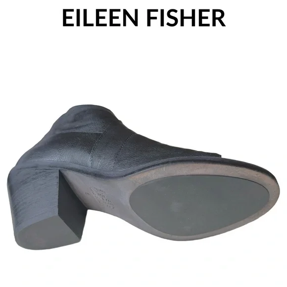 Eileen Fisher • Leather Open Toe Block Heel Bootie • Size 5 US • Black • EUC - Picture 11 of 16